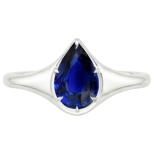 echter pear diamant 3.50Karat ring Draufsicht