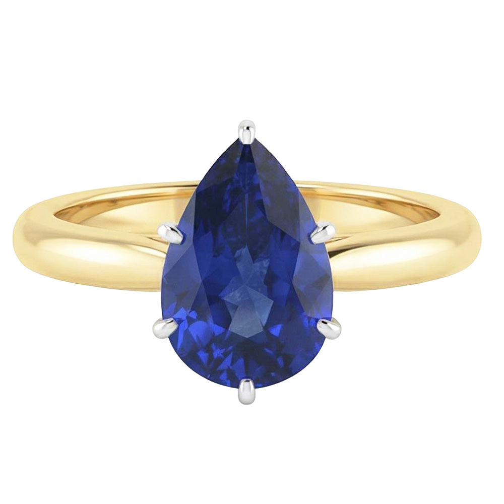 echter pear diamant 3Karat ring Vorderansicht