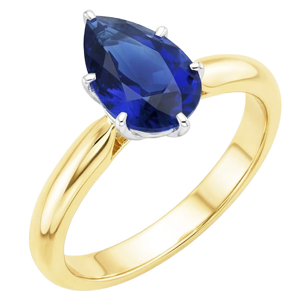 echter pear diamant 3Karat ring Seitenansicht