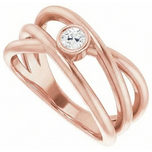 echter round diamant 1Karat ring Seitenansicht