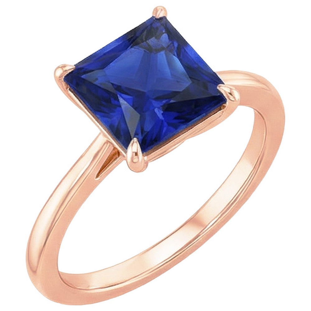 Solitärring aus Roségold Prinzessin Sri Lanka Saphir 3,50 Karat