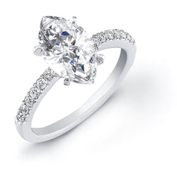 Solitärring mit Akzent 3,50 Karat Marquise und Echt Aus der Erde Abgebauter Natürlicher Diamanten im Rundschliff