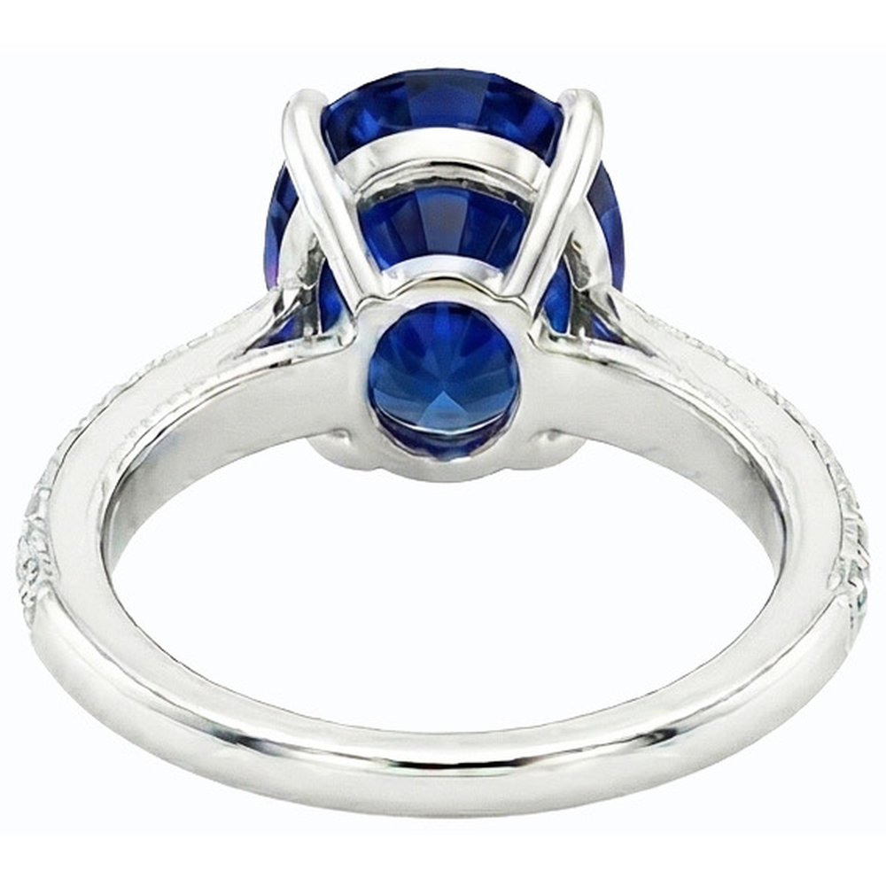 echter oval diamant 4.50Karat ring Seitenansicht