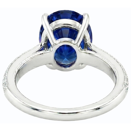 echter oval diamant 4.50Karat ring Seitenansicht
