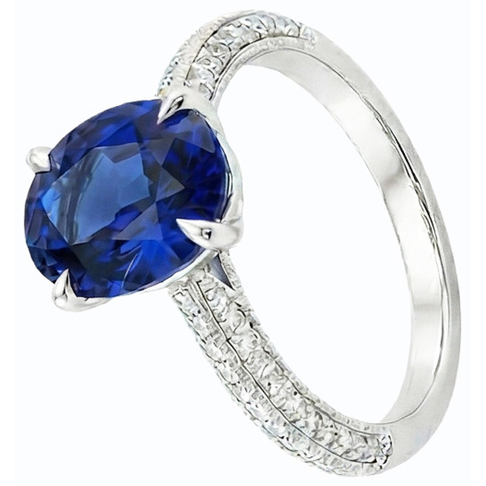 echter oval diamant 4.50Karat ring Draufsicht