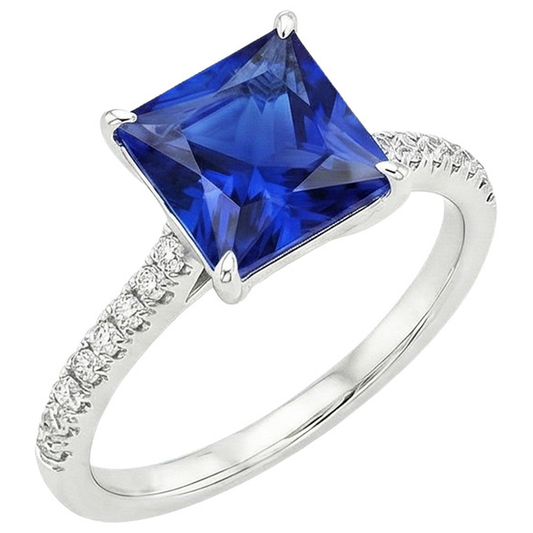 echter princess diamant 6Karat ring Seitenansicht