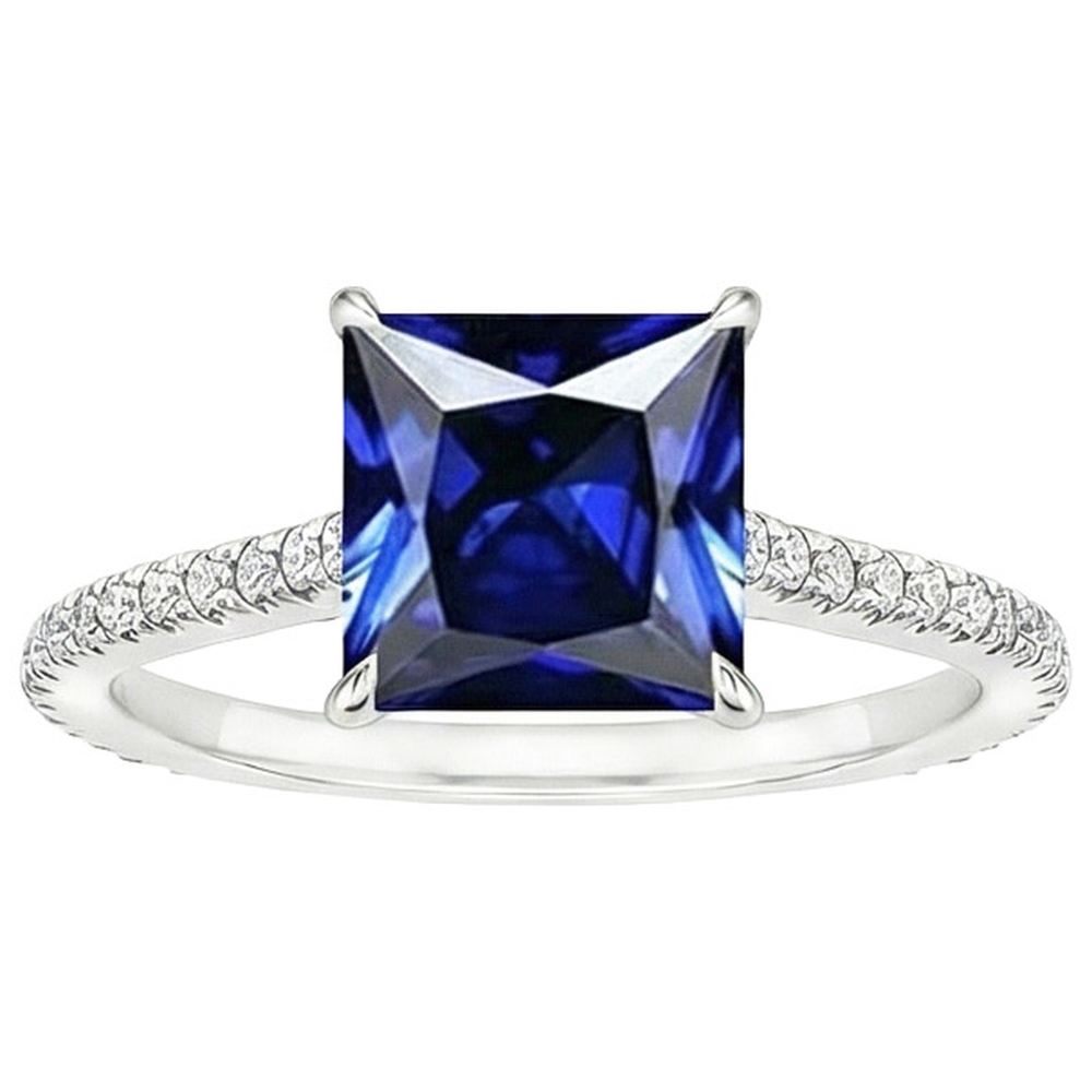echter princess diamant 6Karat ring auf Weiß