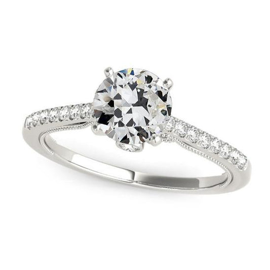 Solitärring mit Akzenten alter Bergmann Echt Diamant 4 Krappen Set 3 Karat