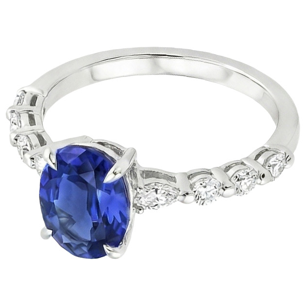 echter oval diamant 4Karat ring Detailansicht