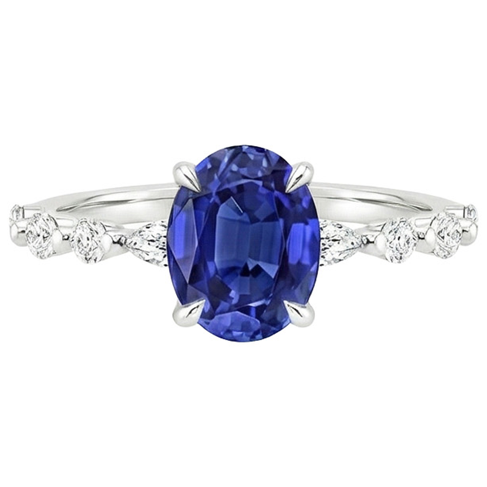 echter oval diamant 4Karat ring auf Weiß