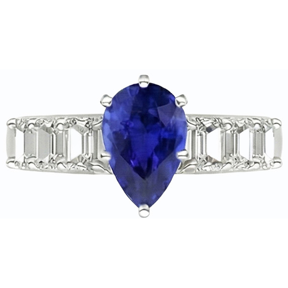 echter pear diamant 2.50Karat ring Draufsicht