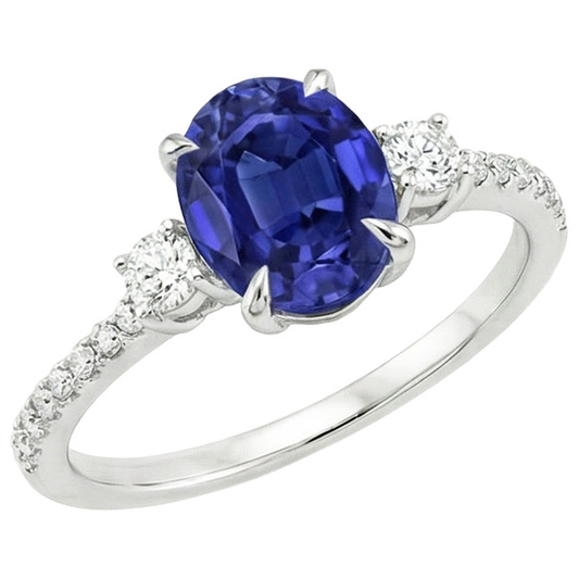 echter oval diamant 3.50Karat ring Seitenansicht