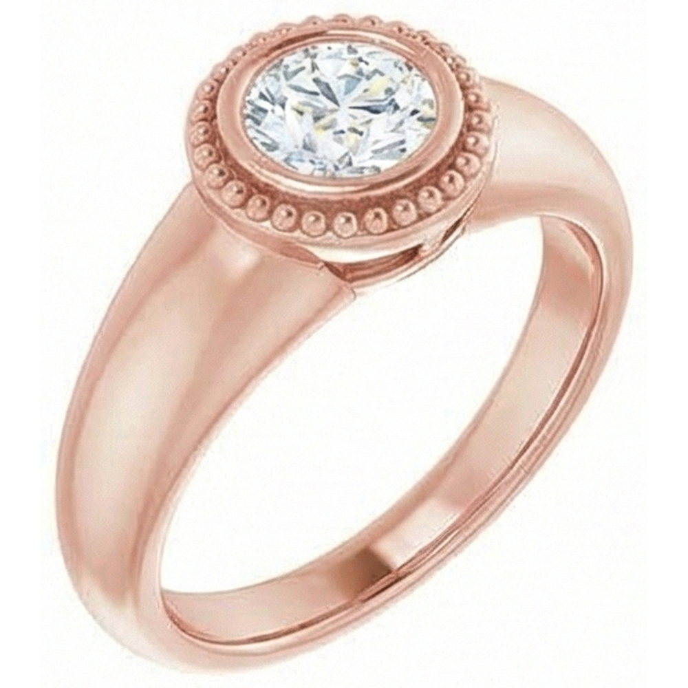 Solitärring runder alter Minenschliff Echt Natürlicher Diamant ( nicht im Labor gezüchtet ) 2 Karat Lünette Set Schmuck