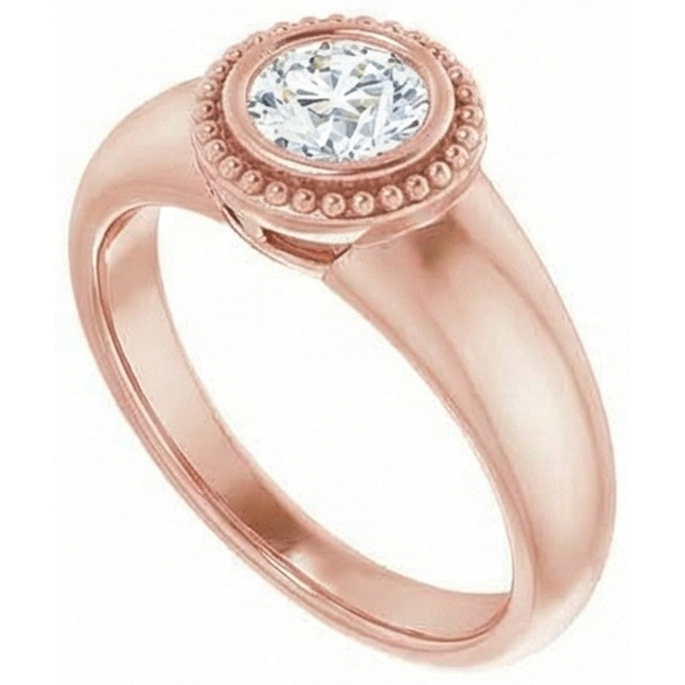 Solitärring runder alter Minenschliff Echt Natürlicher Diamant ( nicht im Labor gezüchtet ) 2 Karat Lünette Set Schmuck