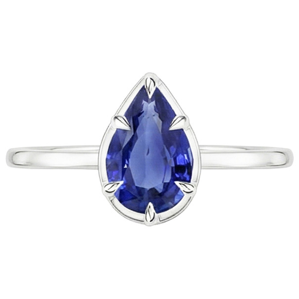echter pear diamant 2.50Karat ring Profilansicht