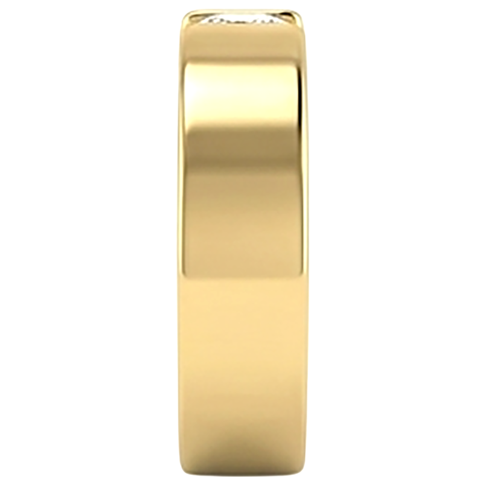 Spannung Satz Band Gelb Gold 14K Runder  Aus der Erde Abgebauter Natürlicher Diamant 1 Karat Herren Ring
