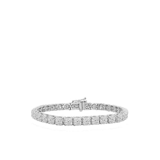 Sparkling Brillant Cut 9.60 Karat Echt Diamanten Armband Weißgold 14K