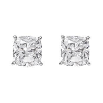 Sparkling Cushion Cut 4 Karat Echt Diamanten Damen Ohrstecker Weißgold