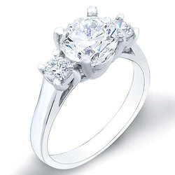 Sparkling Three Stone Ehering 1.90 ct Echt Aus der Erde Abgebauter Natürlicher Diamanten Weißgold 14K