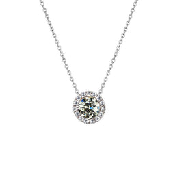 14K Weißgold Anhänger-Halskette mit Edler Diamant – 1,50 Karat