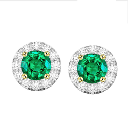 Edler Smaragd GIA-Geprüft Gemstone Earring 2 Karat in