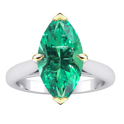 Brillanter Kathedrale Edler Smaragd Schmuckstein-Ring – 3 Karat