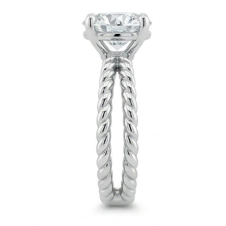 Split Shank Echt Aus der Erde Abgebauter Natürlicher Diamant Solitaire 3 Kt Ehering Weißgold 14K