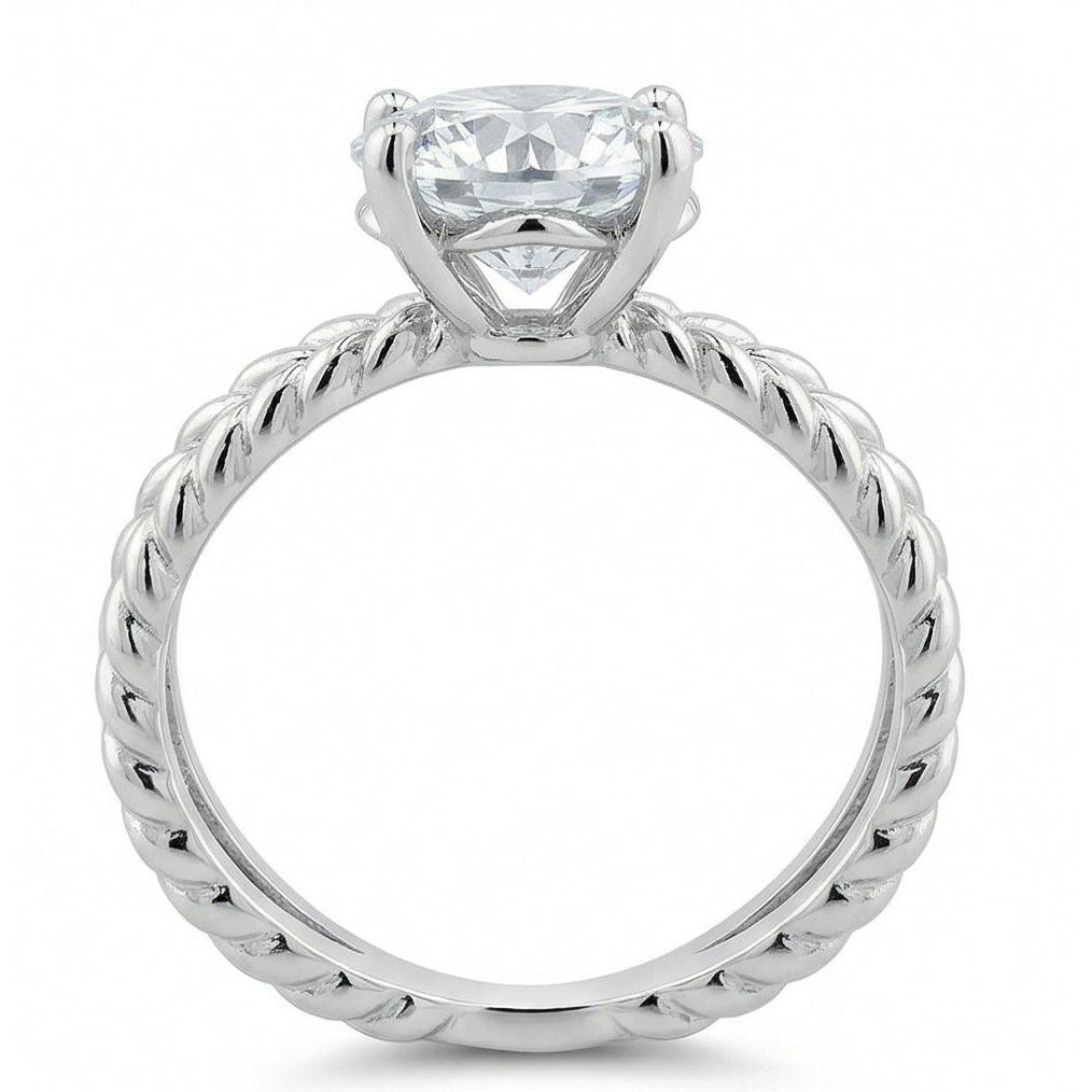 Split Shank Echt Aus der Erde Abgebauter Natürlicher Diamant Solitaire 3 Kt Ehering Weißgold 14K