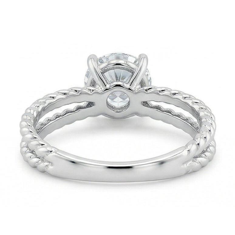 Split Shank Echt Aus der Erde Abgebauter Natürlicher Diamant Solitaire 3 Kt Ehering Weißgold 14K