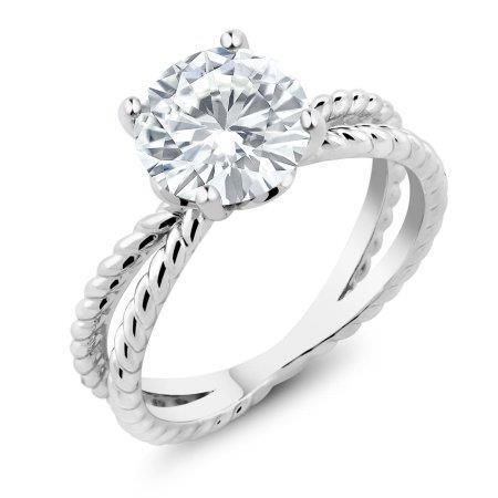 Split Shank Echt Diamant Solitaire 3 Kt Ehering Weißgold 14K