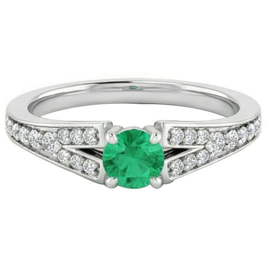 echter round smaragd 1.75Karat ring Seitenansicht