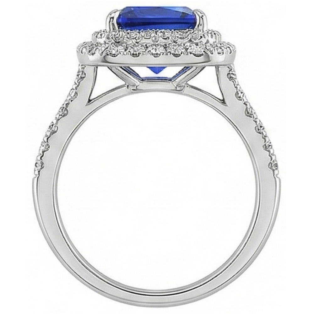 echter round diamant 4.50Karat ring auf Weiß