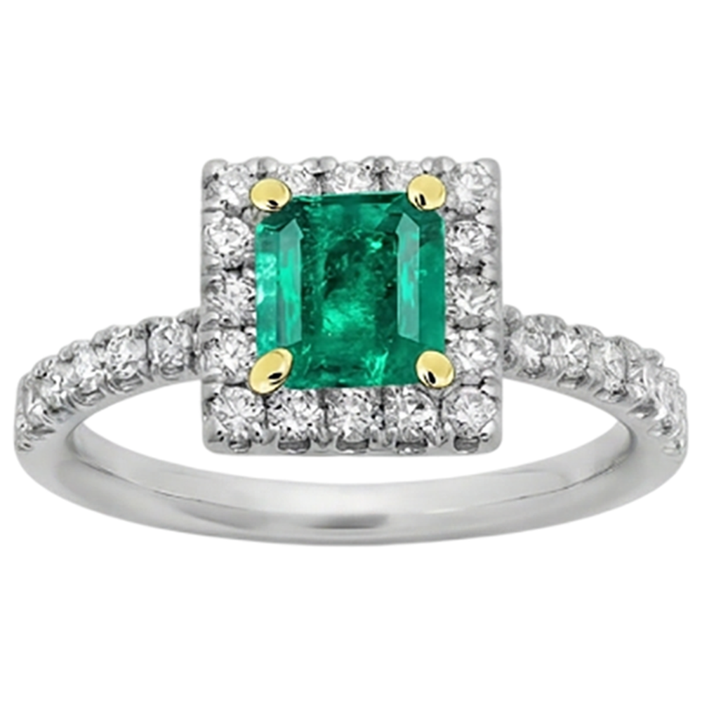 Exquisiter Edler Smaragd Farbstein-Ring 3 Karat – Schrägansicht
