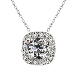 Strahlender Anhänger mit Antik-Kissen-Schliff Edler Diamant