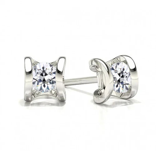 Echter Diamant Ohrstecker 2 Karat 14 Karat Weißgold – Hauptansicht