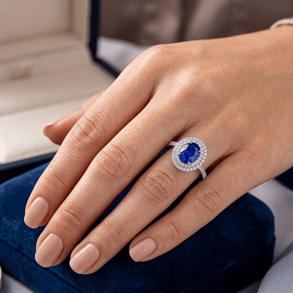 Sri Lanka Aus der Erde Abgebauter Natürlicher Diamant Ring