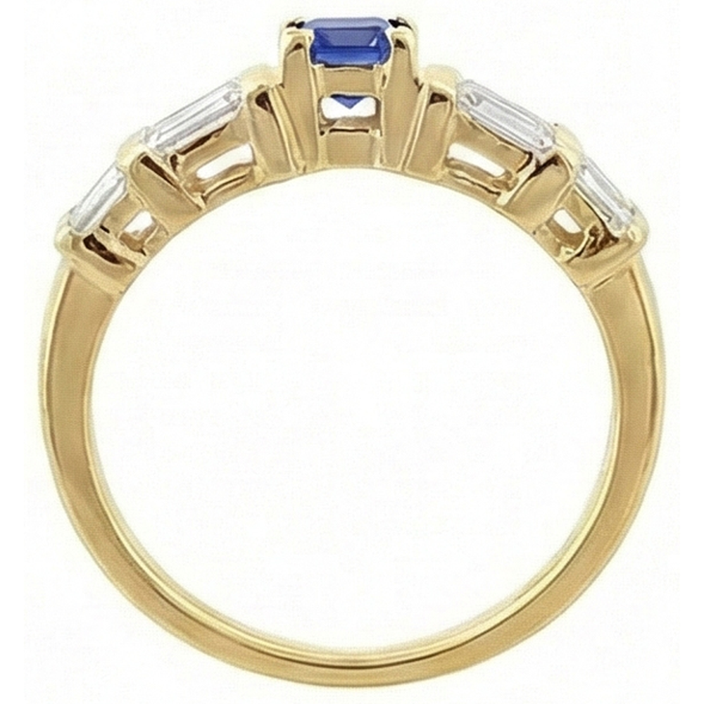 Sri Lanka Blauer Saphir 2,51 Karat Ring Gelbgold 14K