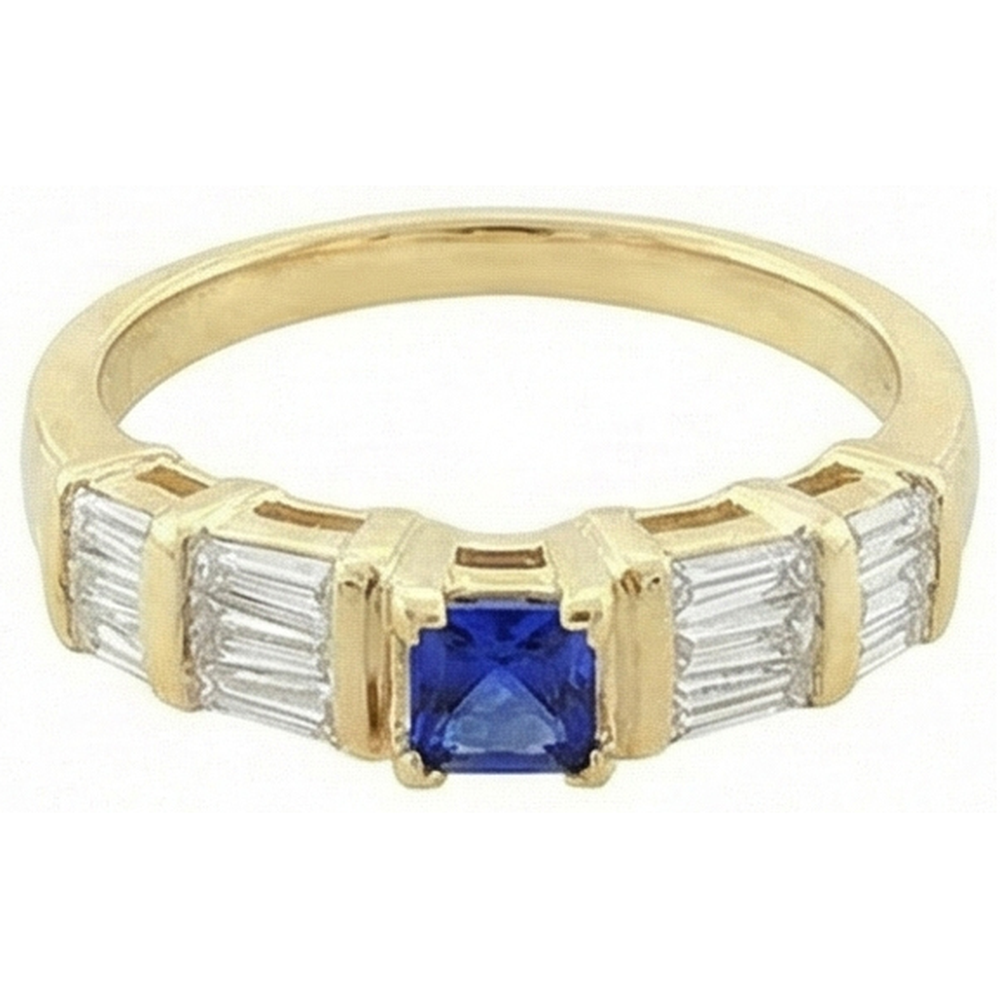 Sri Lanka Blauer Saphir 2,51 Karat Ring Gelbgold 14K