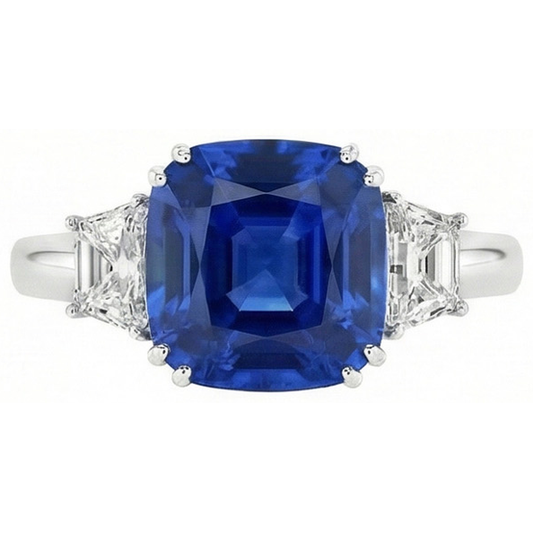 echter asscher diamant 1.00Karat ring Seitenansicht