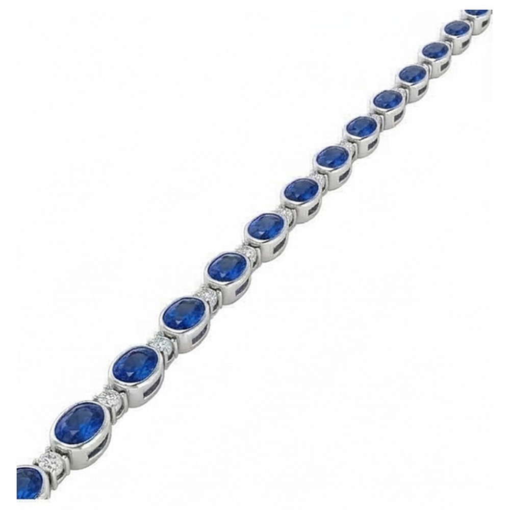 Sri Lanka Blauer Saphir Aus der Erde Abgebauter Natürlicher Diamant 40.25 Karat Damen Halskette