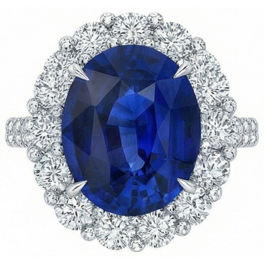 echter oval diamant 4.50Karat ring Seitenansicht