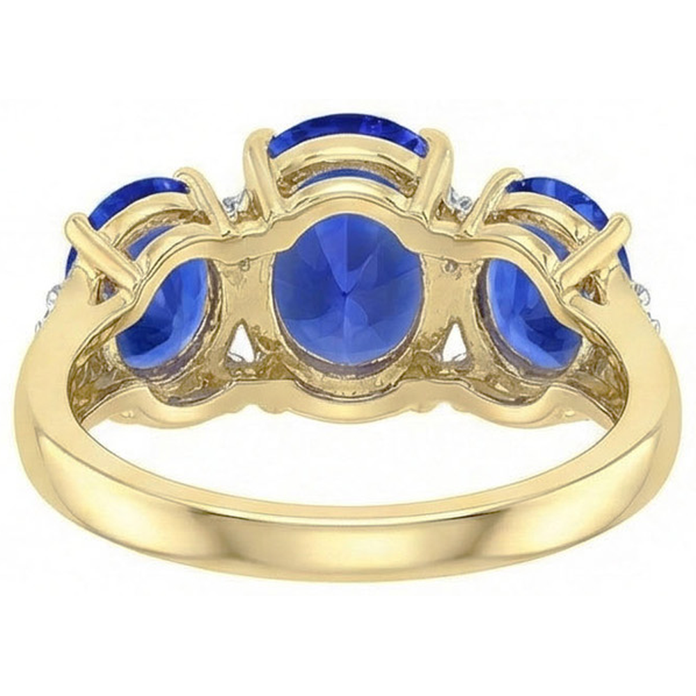 Sri Lanka Blauer Saphir Runde Aus der Erde Abgebauter Natürlicher Diamanten 6 Karat Ring Schmuck
