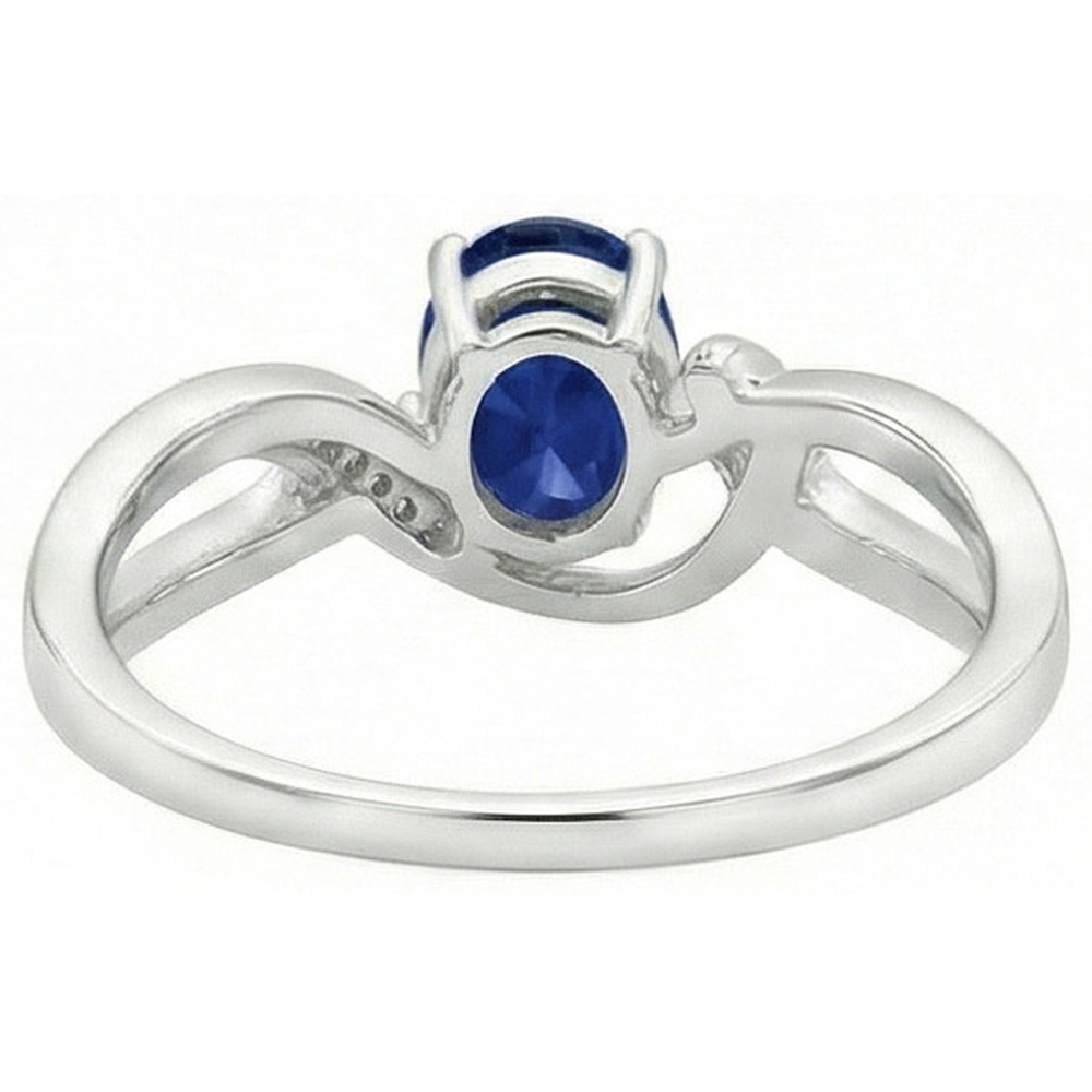 echter oval saphir 2.90Karat memoire-ring auf Weiß