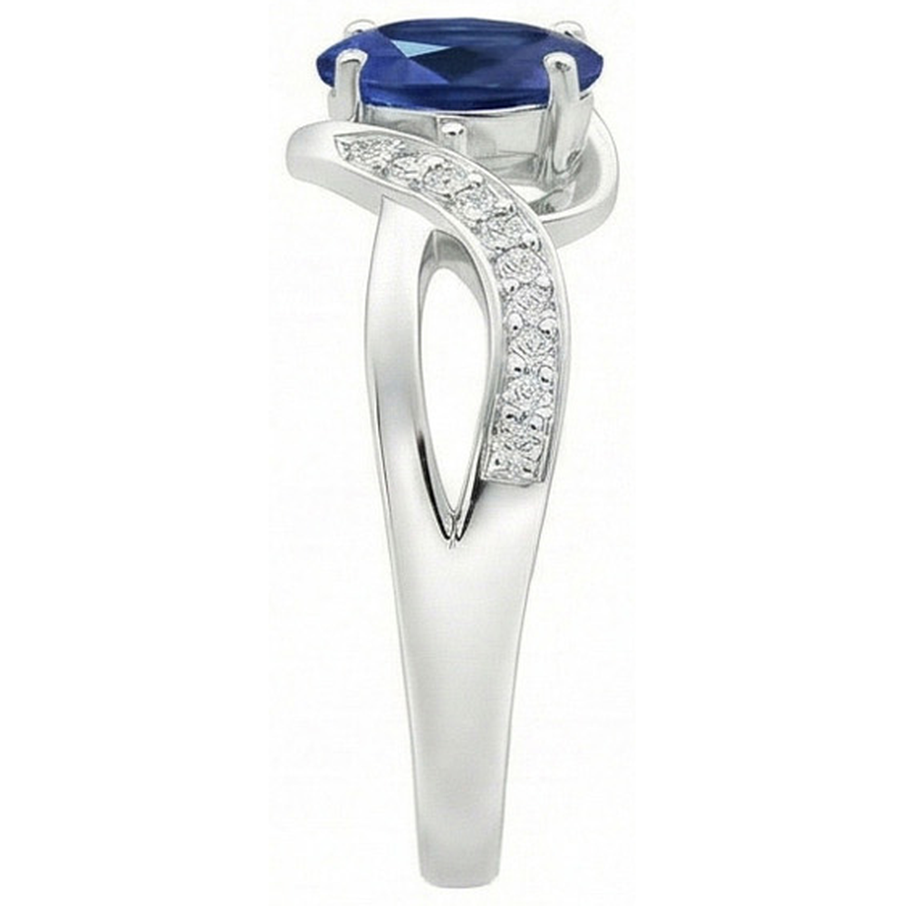 echter oval saphir 2.90Karat memoire-ring Profilansicht