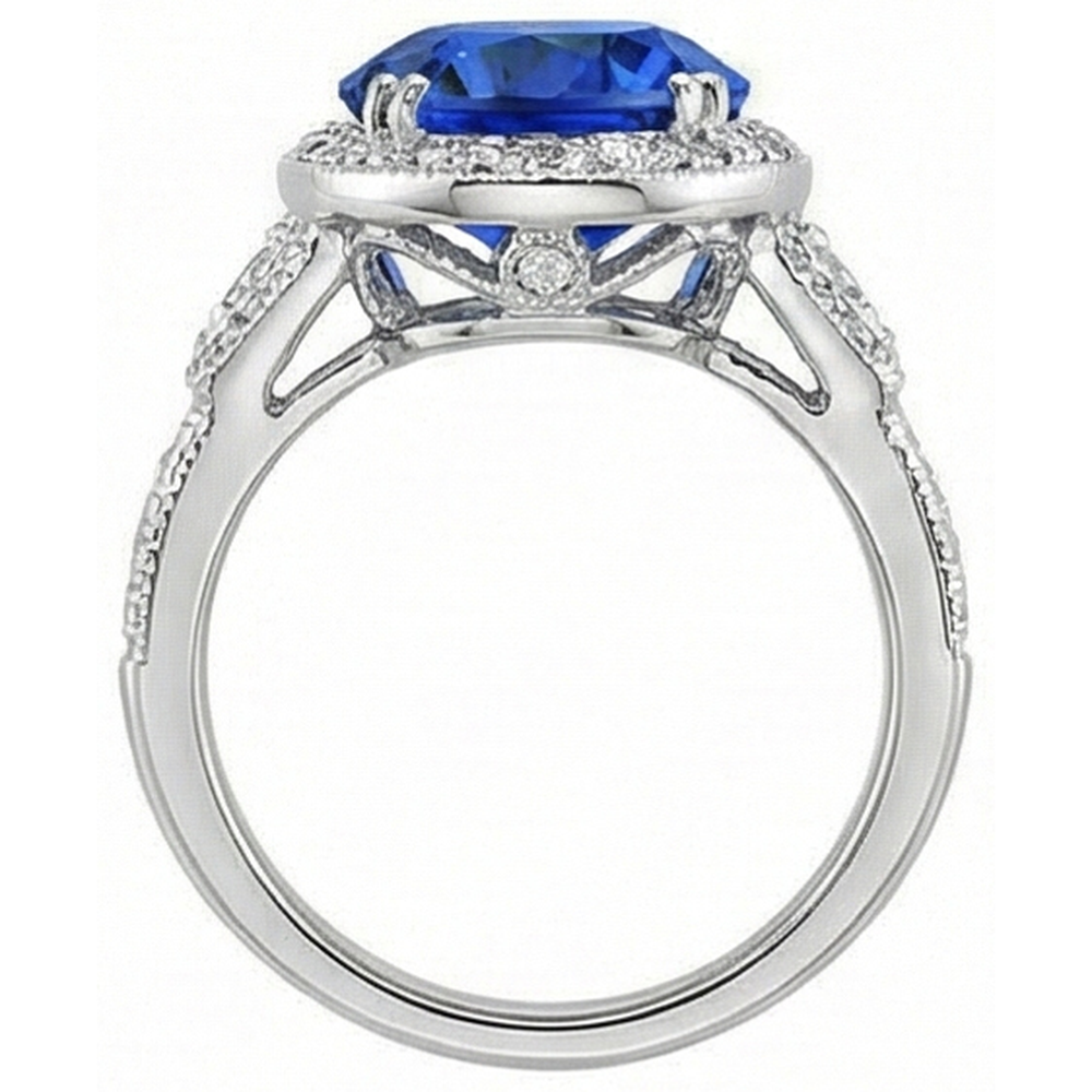 echter oval saphir 5.33Karat ring Profilansicht