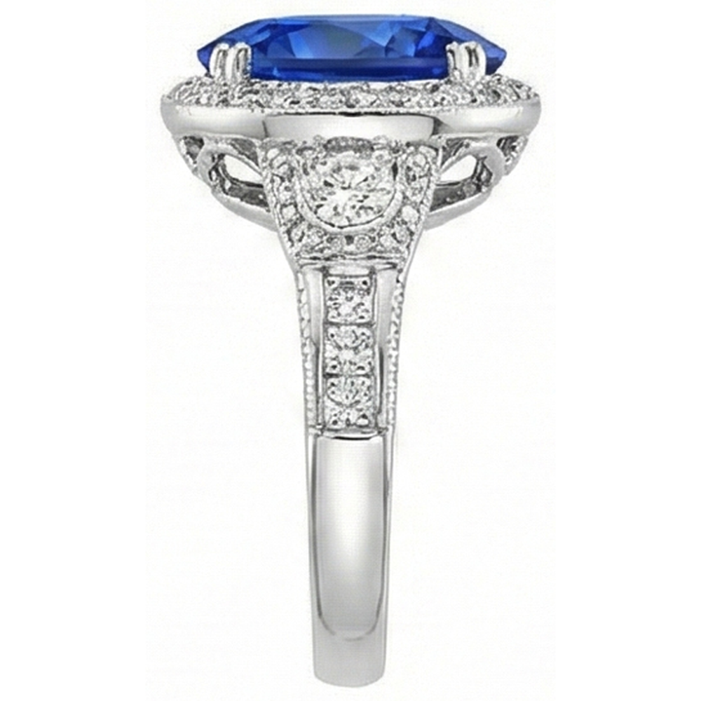 echter oval saphir 5.33Karat ring Draufsicht