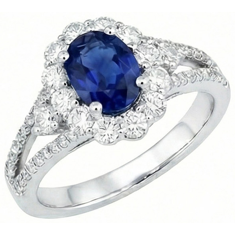 echter oval diamant 2.05Karat ring Vorderansicht