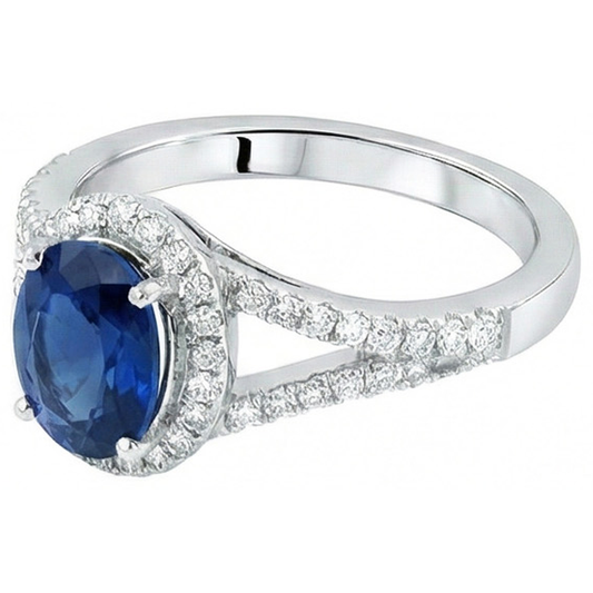 echter oval saphir 3.40Karat ring Detailansicht