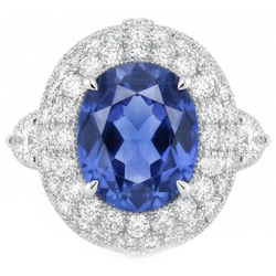 Sri Lanka Saphir Aus der Erde Abgebauter Natürlicher Diamanten 6 Karat Hochzeitstag Ring