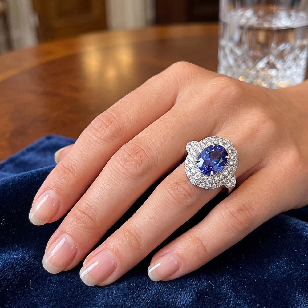 Sri Lanka Saphir Aus der Erde Abgebauter Natürlicher Diamanten 6 Karat Hochzeitstag Ring